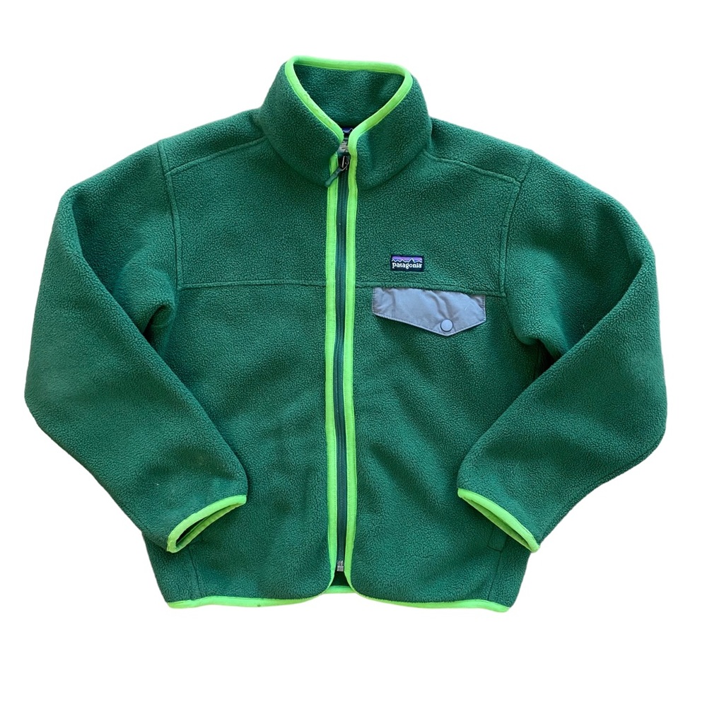 Patagonia Zip Up Jacket Boys Size 8 Green
